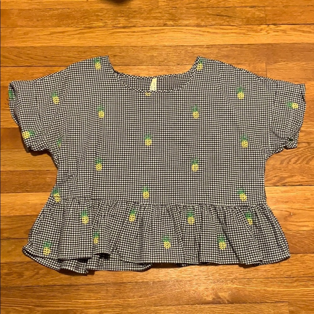 Girl Krazy- Plaid cropped flowy top